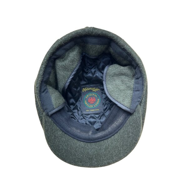 Hubertus Tiroler Loden Green\ Wool Flat Cap With Adjustable Strap - Picture 5 of 10
